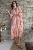 Kasbah Bubble Cotton Bandana Peasant Dress Apricot?